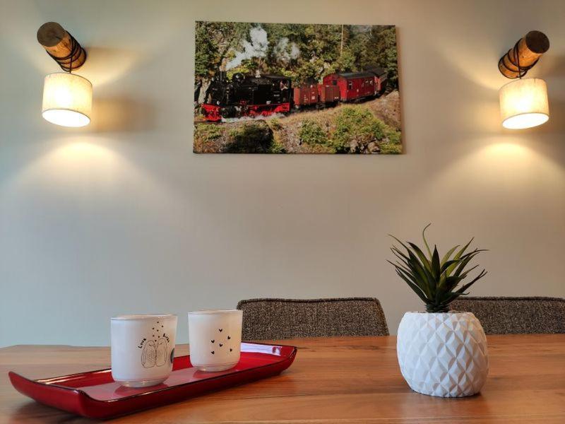 Güntersberge Ferienhaus Blaue Blume Mit 11 Kw Ladestation, Kamin, Terrasse, Eingezaeuntem Garten, Sauna, Wlan, Netflix, 2 Hunde Willkommen! מראה חיצוני תמונה
